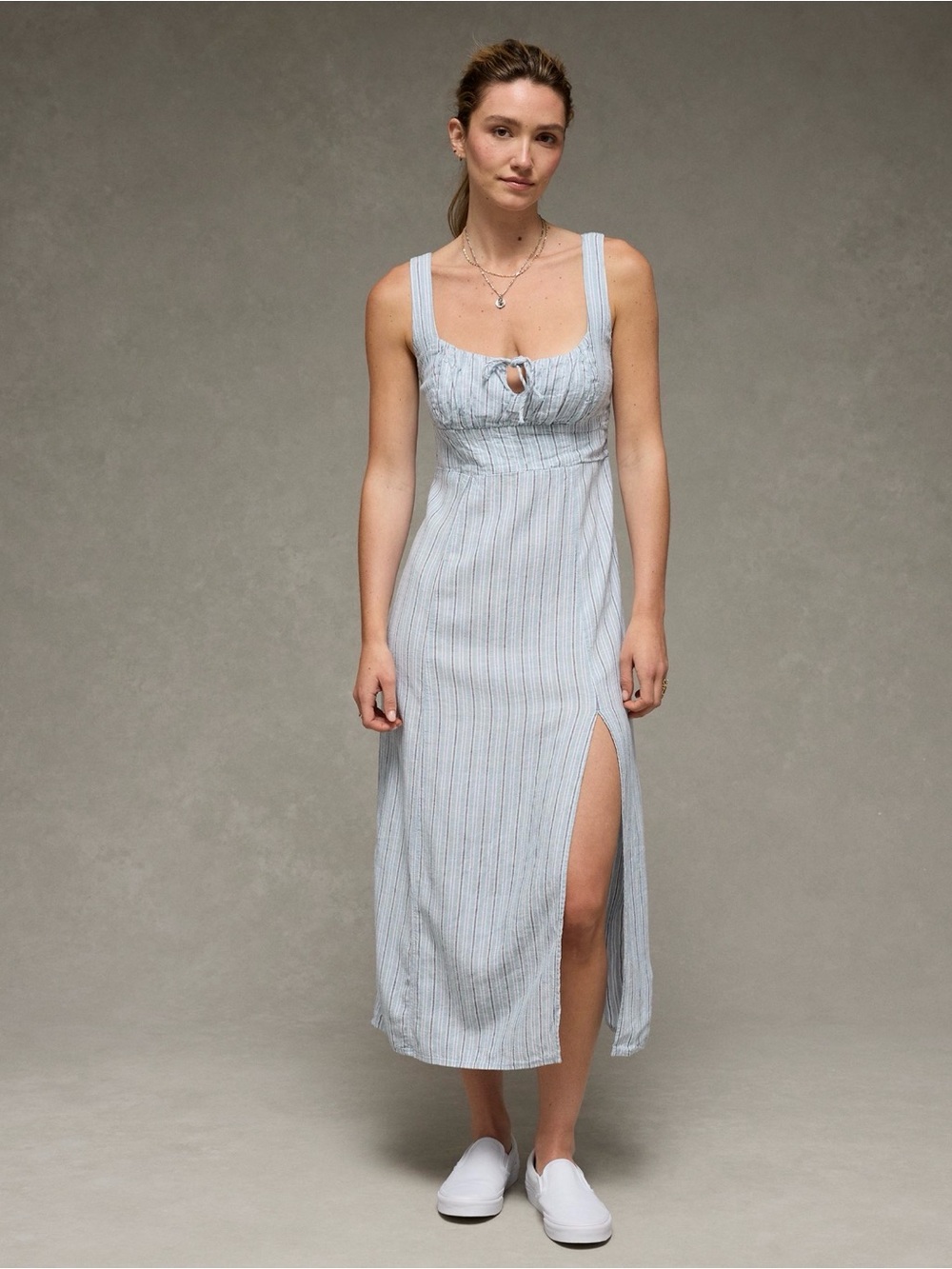 American eagle Catie Corset Column Midi Dress NWT